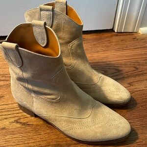 Sézane Tan Suede Ankle Boots